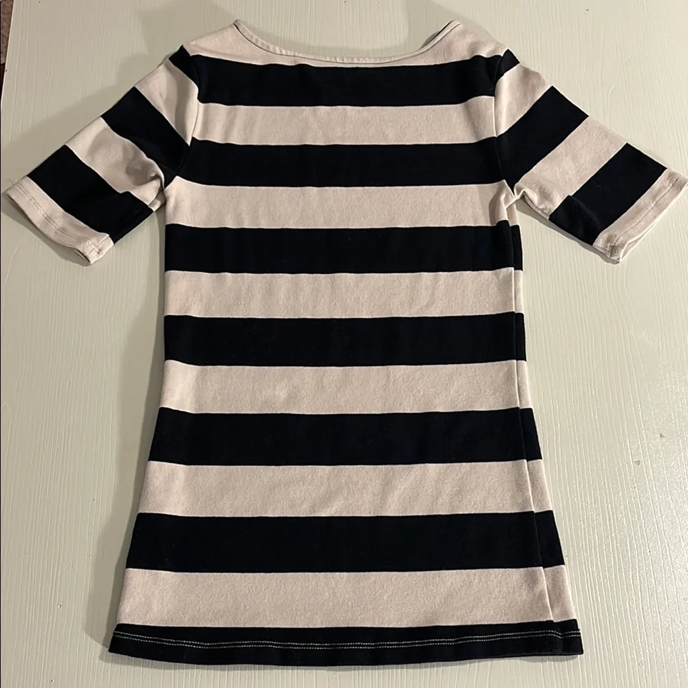 Workshop Striped Black & Beige Top- Size Small - Picture 8 of 9